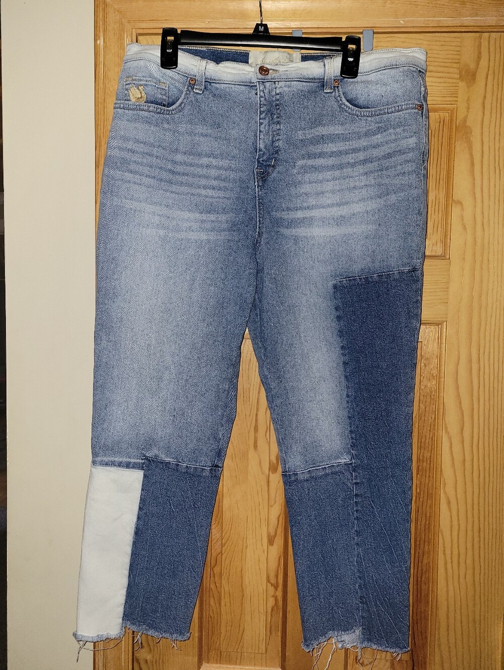 Gloria Vanderbilt Christian Siriano Patchwork Denim Miles Straight Cropped Jeans